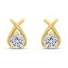 18ct Gold Vermeil CZ Kiss Stud Earrings - M5217