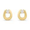 18ct Gold Vermeil CZ Circle Stud Earrings - M5218