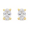 18ct Gold Vermeil CZ Oval Stud Earrings - M5220