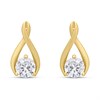 18ct Gold Vermeil CZ Twist Stud Earrings - M5221