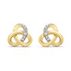 18ct Gold Vermeil CZ Pave Knot Earrings - M5222