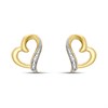 18ct Gold Vermeil CZ Pave Heart Earrings - M5223
