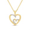 18ct Gold Vermeil CZ Double Heart Necklace - M6005