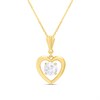 18ct Gold Vermeil CZ Heart Necklace - M6006