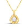 18ct Gold Vermeil CZ Knot Necklace - M6007
