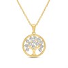 18ct Gold Vermeil CZ Tree Necklace - M6008