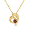 18ct Gold Vermeil Garnet Heart Necklace - M6040