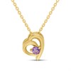 18ct Gold Vermeil Amethyst Heart Necklace - M6041