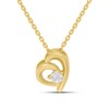 18ct Gold Vermeil White Topaz Heart Necklace - M6043