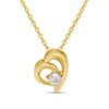 18ct Gold Vermeil Cultured Freshwater Pearl Heart Necklace - M6045