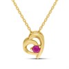 18ct Gold Vermeil Ruby Heart Necklace - M6046