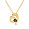 18ct Gold Vermeil Black Sapphire Heart Necklace - M6048