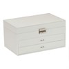 Two Drawer Ivory Coloured Lockable Jewellery Box - P55186