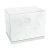 White Marble Design Glass Two Drawer Jewel Box - P56177