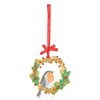 Tipperary Crystal 140561 Robin In Wreath Hanging Decoration - P6301