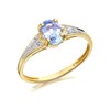 9ct Gold Two Colour Blue Topaz And Diamond Ring - EXCLUSIVE - R0422