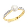 9ct Gold Two Colour Diamond And Freshwater Pearl Ring - R0424