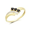 9ct Gold Two Colour Black Sapphire And Diamond Ring - EXCLUSIVE - R0910