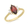 9ct Gold Marquise Garnet And Cubic Zirconia Ring - EXCLUSIVE - R0947