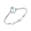 9ct White Gold Aquamarine And Diamond Birthstone Ring - March - R0956