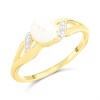 9ct Gold Diamond And Freshwater Pearl Ring - R0984