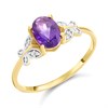 9ct Gold Amethyst And Diamond Ring - R0994