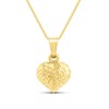 14ct Gold Double Sided Diamond Cut Heart Necklace - R1312