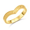 9ct Gold Patterned Wishbone Wedding Ring - 3mm - R1614