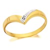 9ct Gold Two Colour Diamond Wishbone Ring - R2112