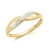 9ct Gold Two Colour Diamond Crossover Ring - EXCLUSIVE - R2129