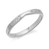 9ct White Gold Diamond Set Shaped Wedding Ring - 2mm - R2307