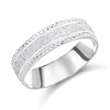 9ct White Gold Sparkle Centre/ Beaded Edge Wedding Ring - 5mm - R2338