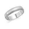9ct White Gold Beaded Edge Wedding Ring - 4mm - R2394