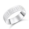 9ct White Gold Beaded Diamond-Cut Wedding Ring - 6mm - R2406