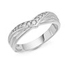 9ct White Gold Diamond Set Wishbone Wedding Ring - 4mm - R2430