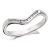 9ct White Gold Diamond Set Wishbone Wedding Ring - 3mm - R2431