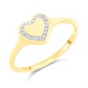 9ct Gold Diamond Set Halo Heart Signet Ring - R2522