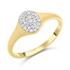 9ct Gold Oval Pave-Set Diamond Ladies Signet Ring - R2523