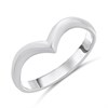 9ct White Gold Deep V Wishbone Wedding Ring - R32901