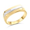 9ct Two Colour Gold Diamond Signet Ring - R3359