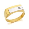 9ct Gold Two Colour Diamond Set Signet Ring - R4038