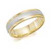 9ct Two Colour Gold Satin And Polished Wedding Ring - 5mm - R4283