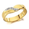 9ct Gold Two Colour Diamond Set Wedding Ring - 4mm - R4426