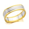9ct Two Colour Gold Square Edged Wedding Ring - 5mm - R4587
