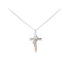 Clogau Silver And 9ct Rose Gold Tree Of Life Cross and Chain - R48160