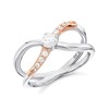 Clogau Silver And 9ct Rose Gold Kiss Ring - R48170