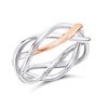 Clogau Silver And 9ct Rose Gold Eternal Love Weave Ring - R48171