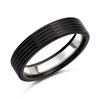 Zedd Zirconium And Silver Ribbed Wedding Ring - 5mm - R4907