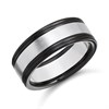 8mm Matt Zirconium And Polished Silver Ring - R4910