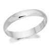 9ct White Gold Heavyweight D Shaped Wedding Ring - 3mm - R5523